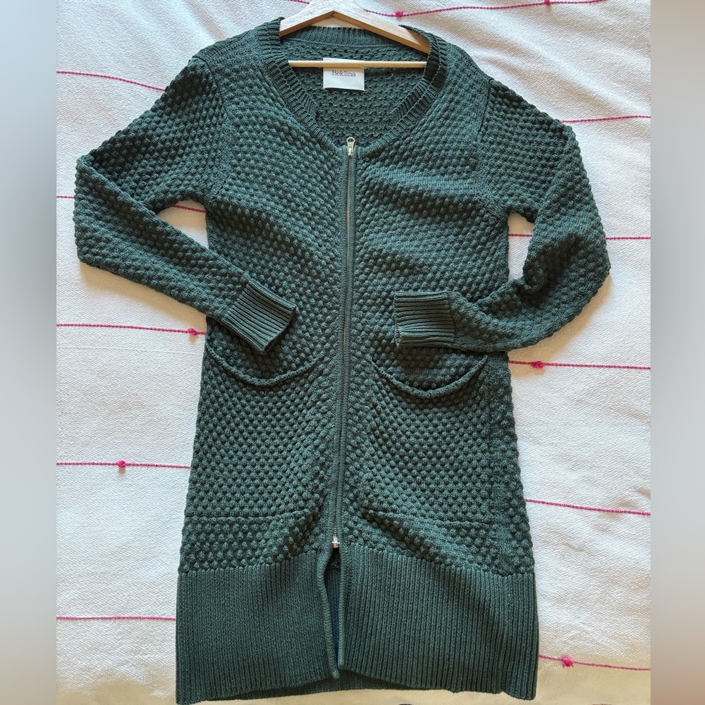 Beklina Pastiche Cardigan Dress in Pine